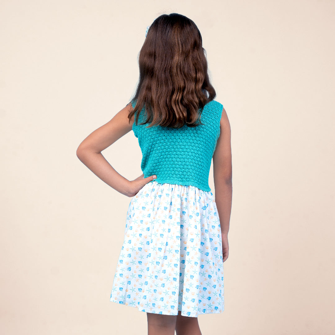 Vestido Niña Tejido Esmeralda