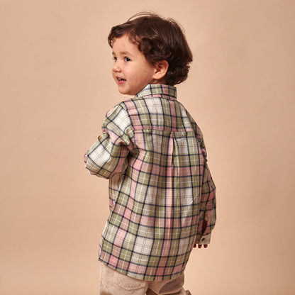 Camisa Bebé Niño Manga Larga Cuadros Multicolor Dionisio