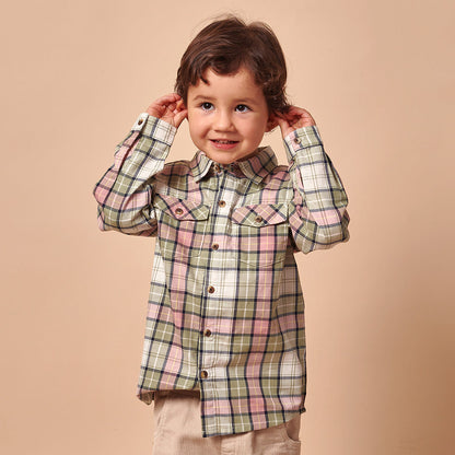 Camisa Bebé Niño Manga Larga Cuadros Multicolor Dionisio
