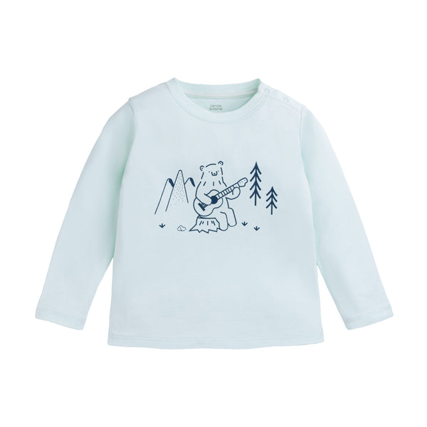 Polo Bebé Niño Manga Larga Verde Camping