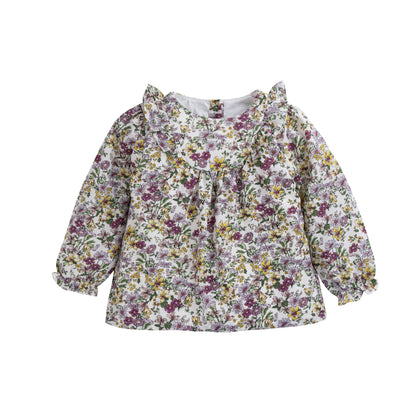 Blusa Bebé Niña Seda Estampada Campo Florido