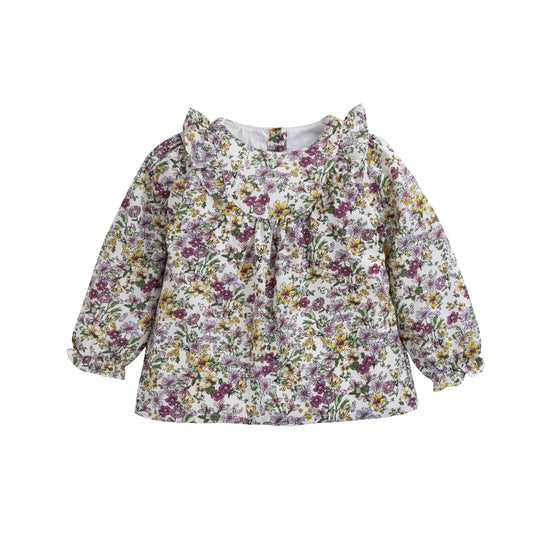 Blusa Bebé Niña Seda Estampada Campo Florido
