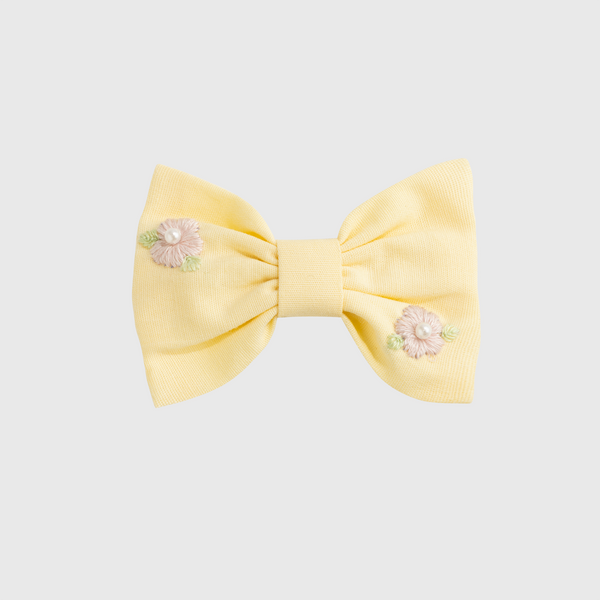 Ganchito Lazo Amarillo Bordado