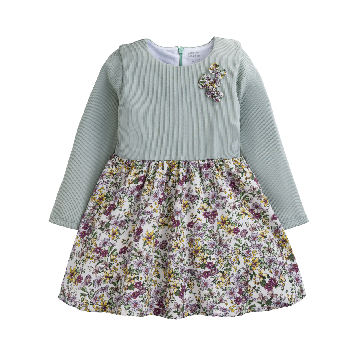 Vestido Bebé Niña Algodón y Seda Flores Silvestres