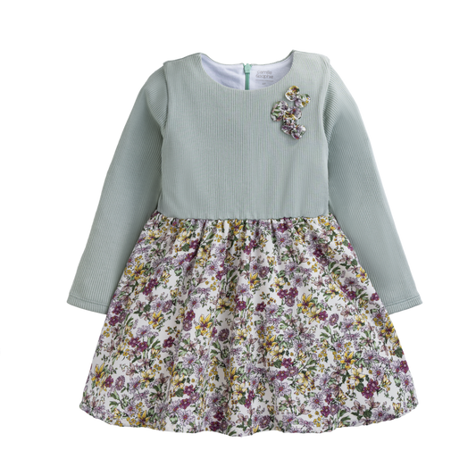 Vestido Bebé Niña Algodón y Seda Flores Silvestres