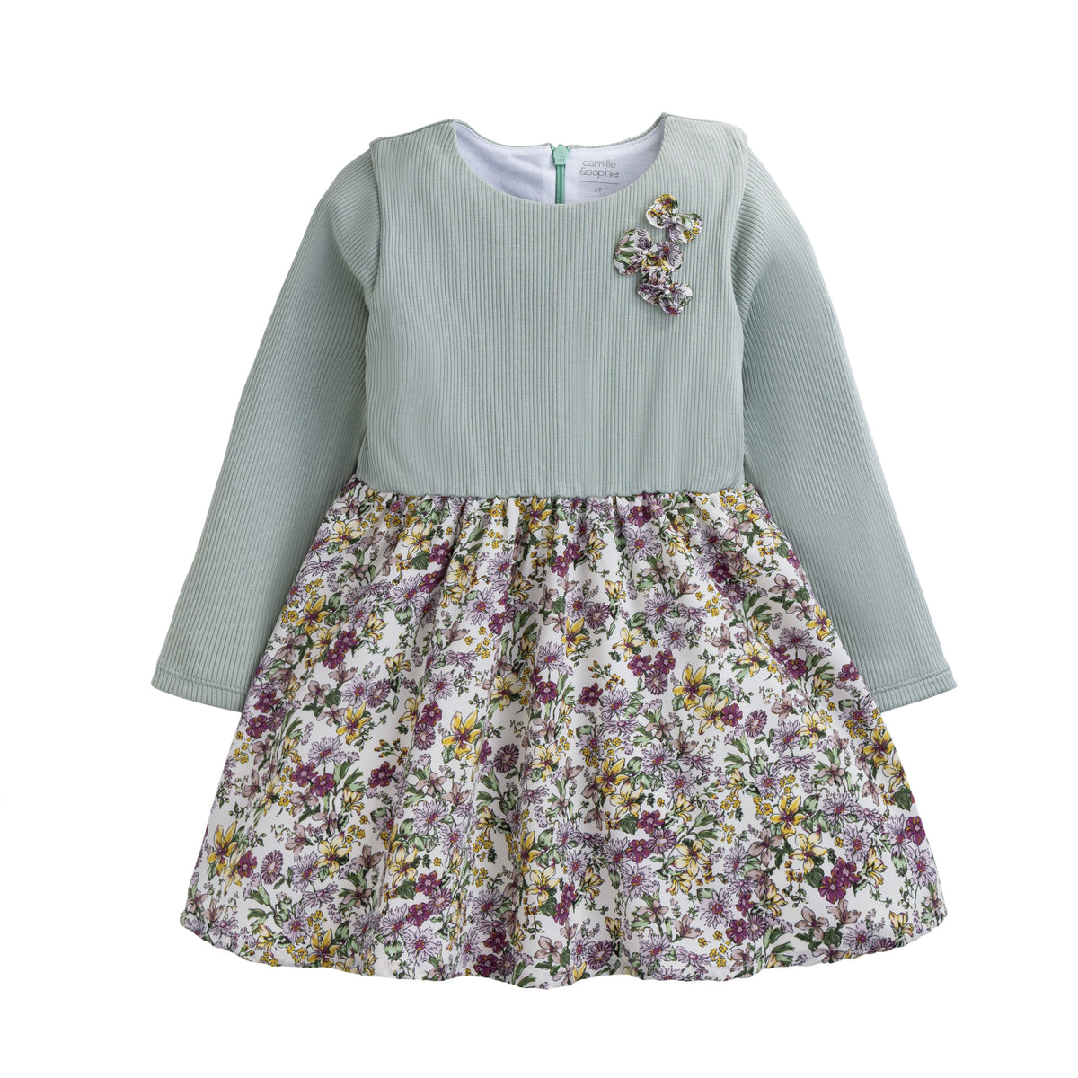Vestido Niña Algodón y Seda Flores Silvestres