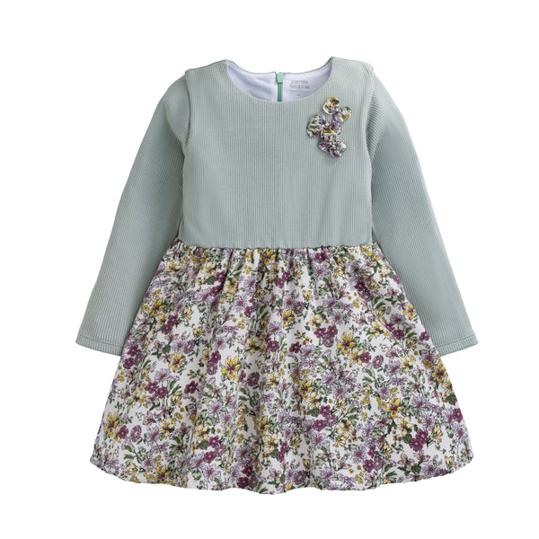 Vestido Niña Algodón y Seda Flores Silvestres