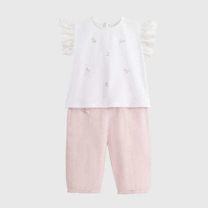 Set Blusa bordada con pantalón