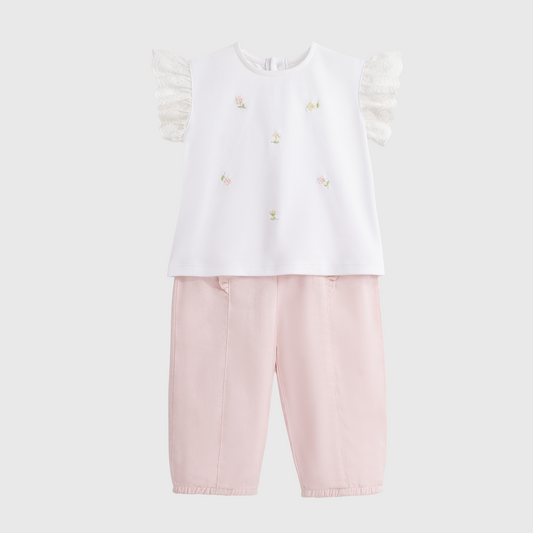 Set Blusa bordada con pantalón