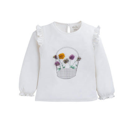 Polo Bebé Niña Manga Larga 100% Algodón Pima Bouquet