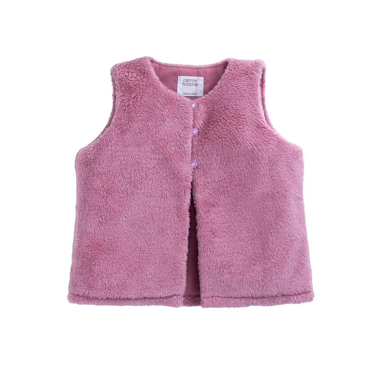 Chaleco Bebé Niña Peluche Rosado Dalia