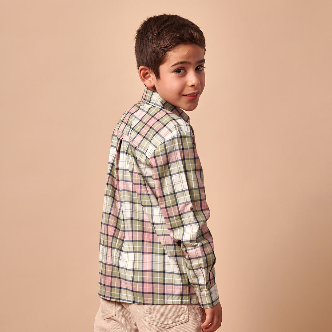 Camisa Niño Manga Larga Cuadros Multicolor Dionisio
