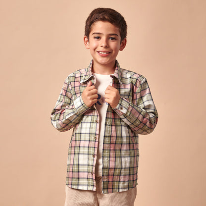Camisa Niño Manga Larga Cuadros Multicolor Dionisio