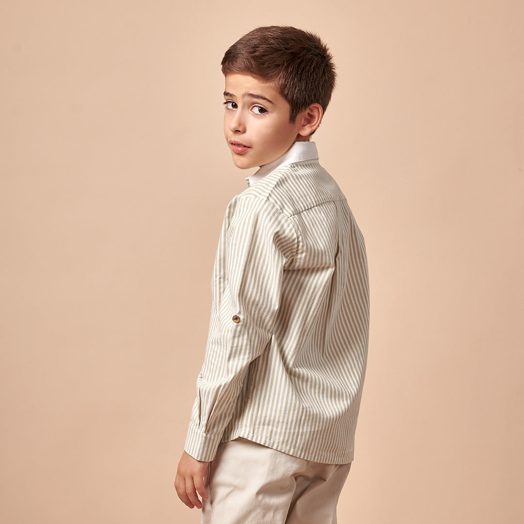 Camisa Niño a Rayas Verde Espigas