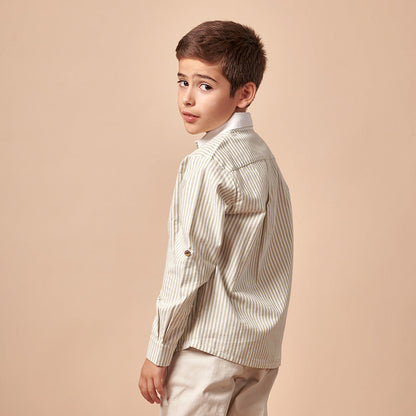 Camisa Niño a Rayas Verde Espigas