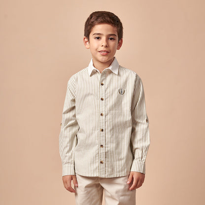 Camisa Niño a Rayas Verde Espigas
