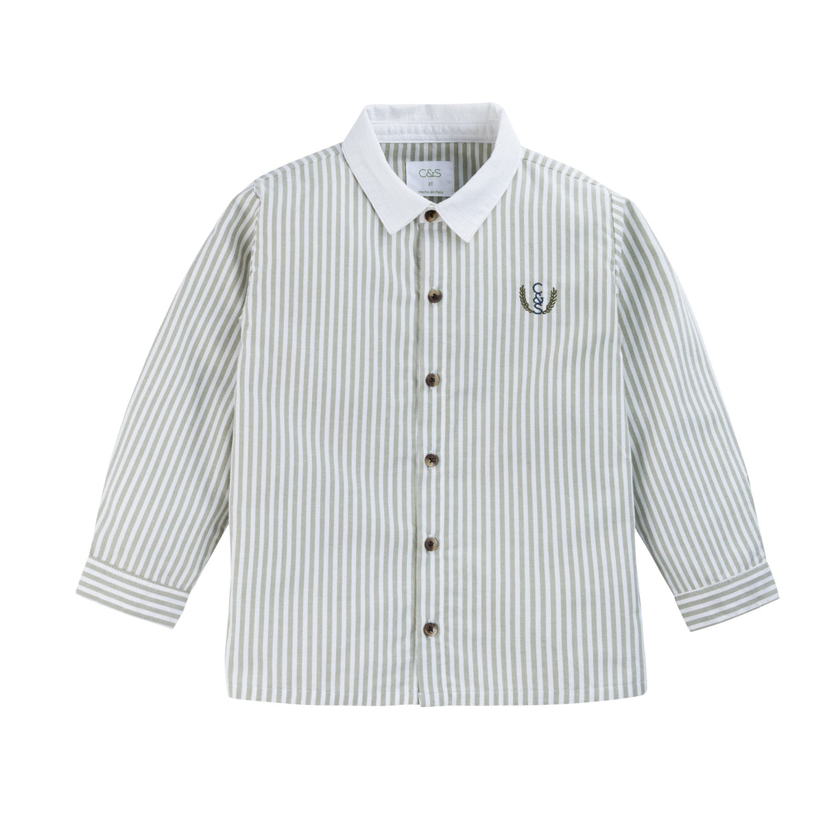 Camisa Niño a Rayas Verde Espigas