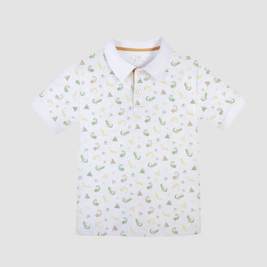 Polo Estampado Cuello Box - Niño