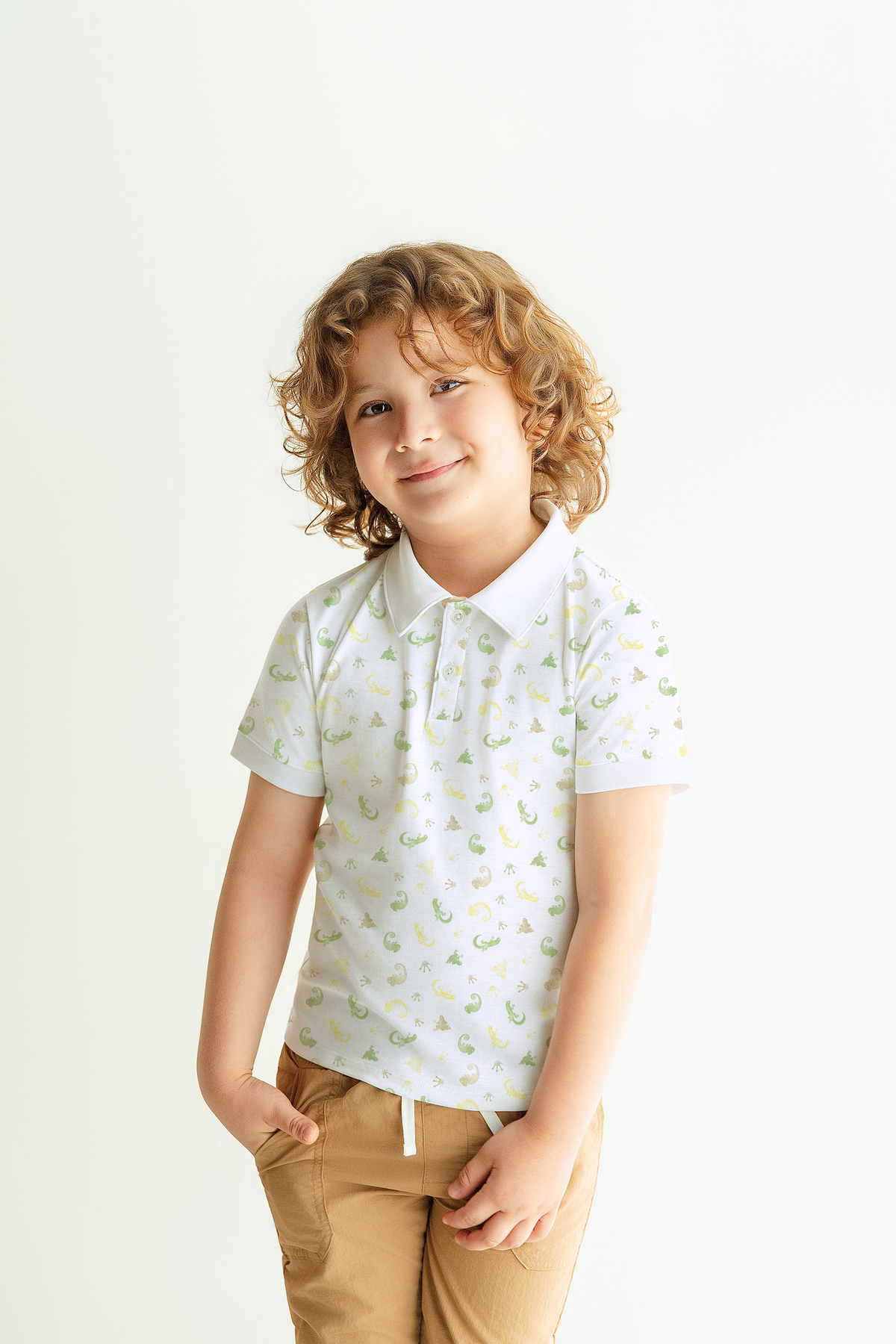 Polo Estampado Cuello Box - Niño