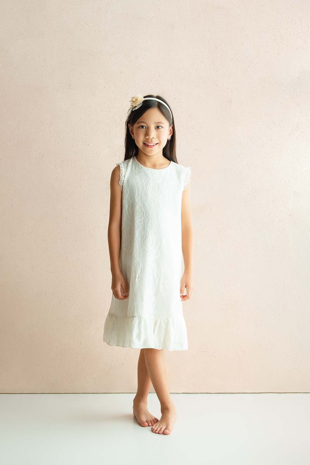 Vestido en encaje color Ivory - Niña