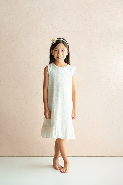 Vestido en encaje color Ivory - Niña