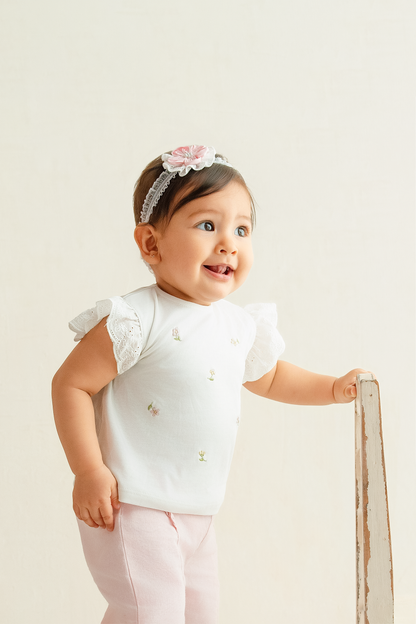 Set Blusa bordada con pantalón