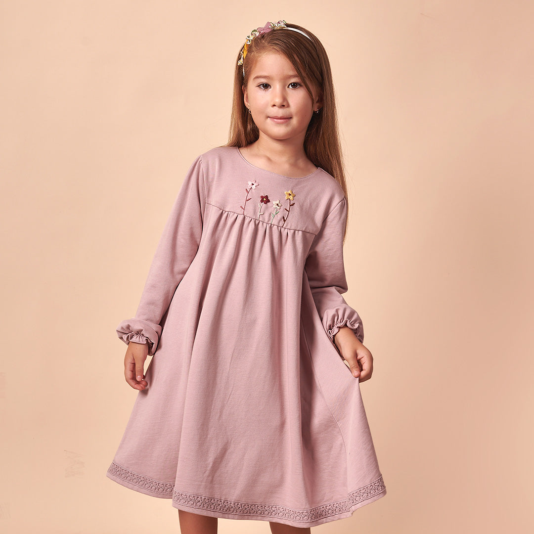Vestido Niña 100% Algodón Lilac