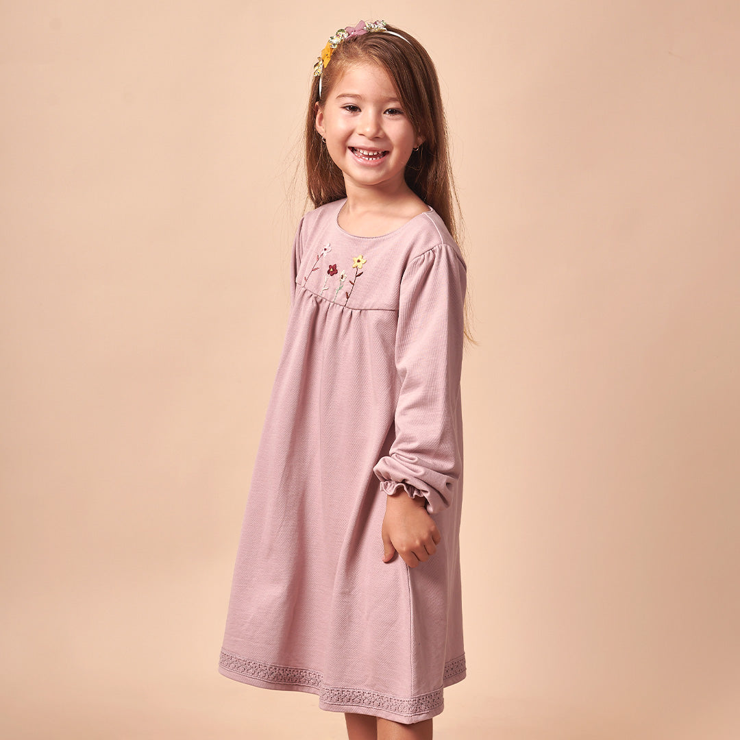 Vestido Niña 100% Algodón Lilac
