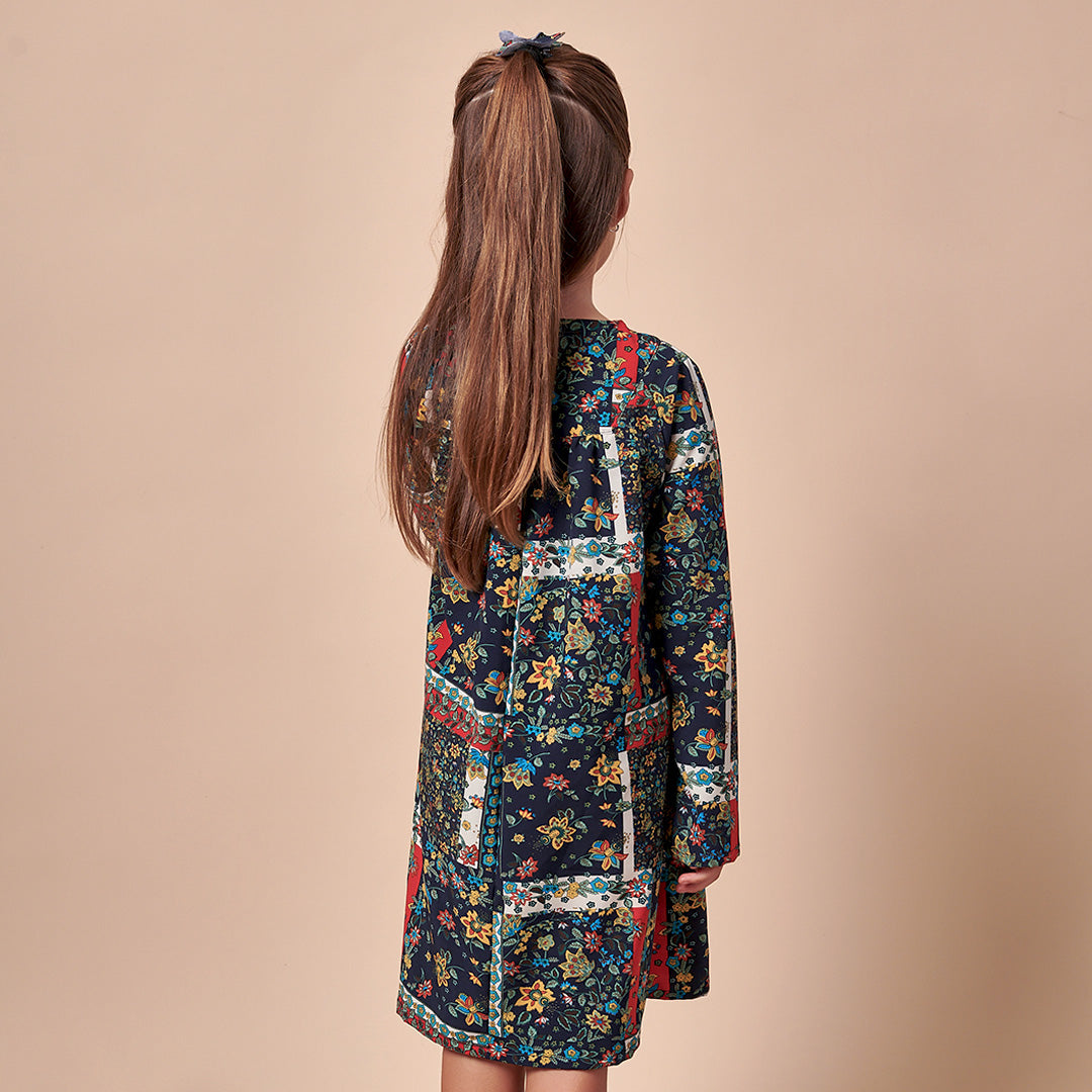 Vestido de Seda Estampada - Niña