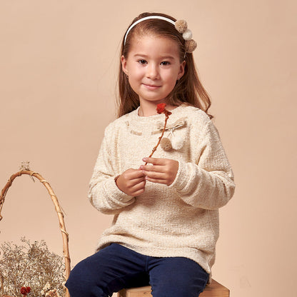 Polera Niña Tejida Crema Irana