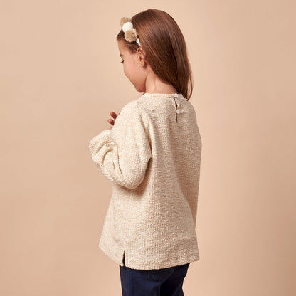 Polera Niña Tejida Crema Irana