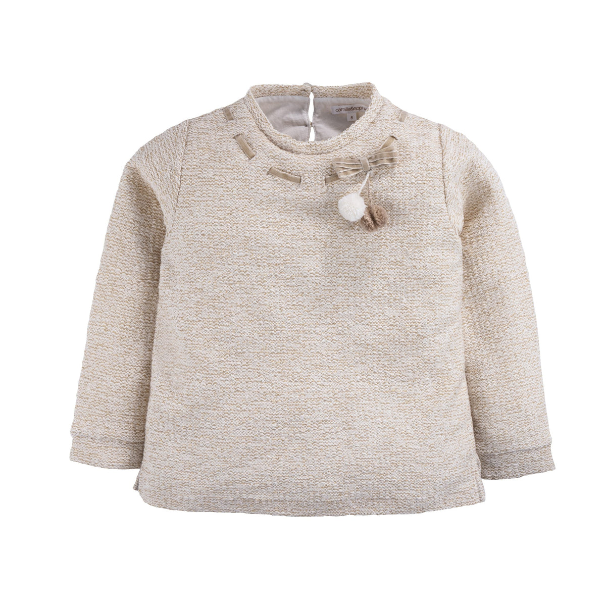 Polera Niña Tejida Crema Irana