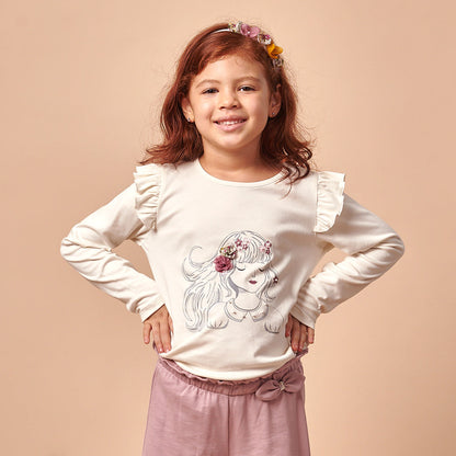 Polo Niña Manga Larga 100% Algodón Pima Azucena