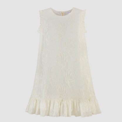 Vestido en encaje color Ivory - Niña