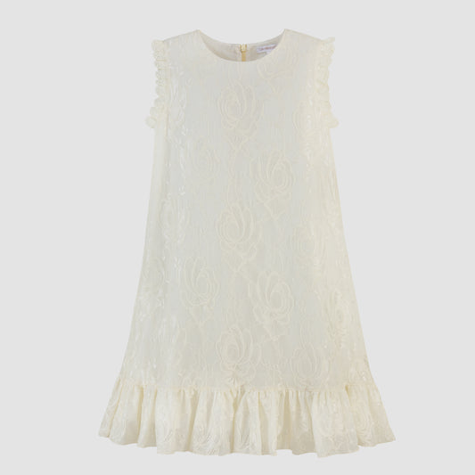Vestido en encaje color Ivory - Niña