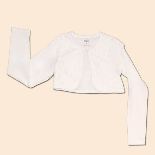 Bolero Bebé Niña Blanco 100% Algodón Pima