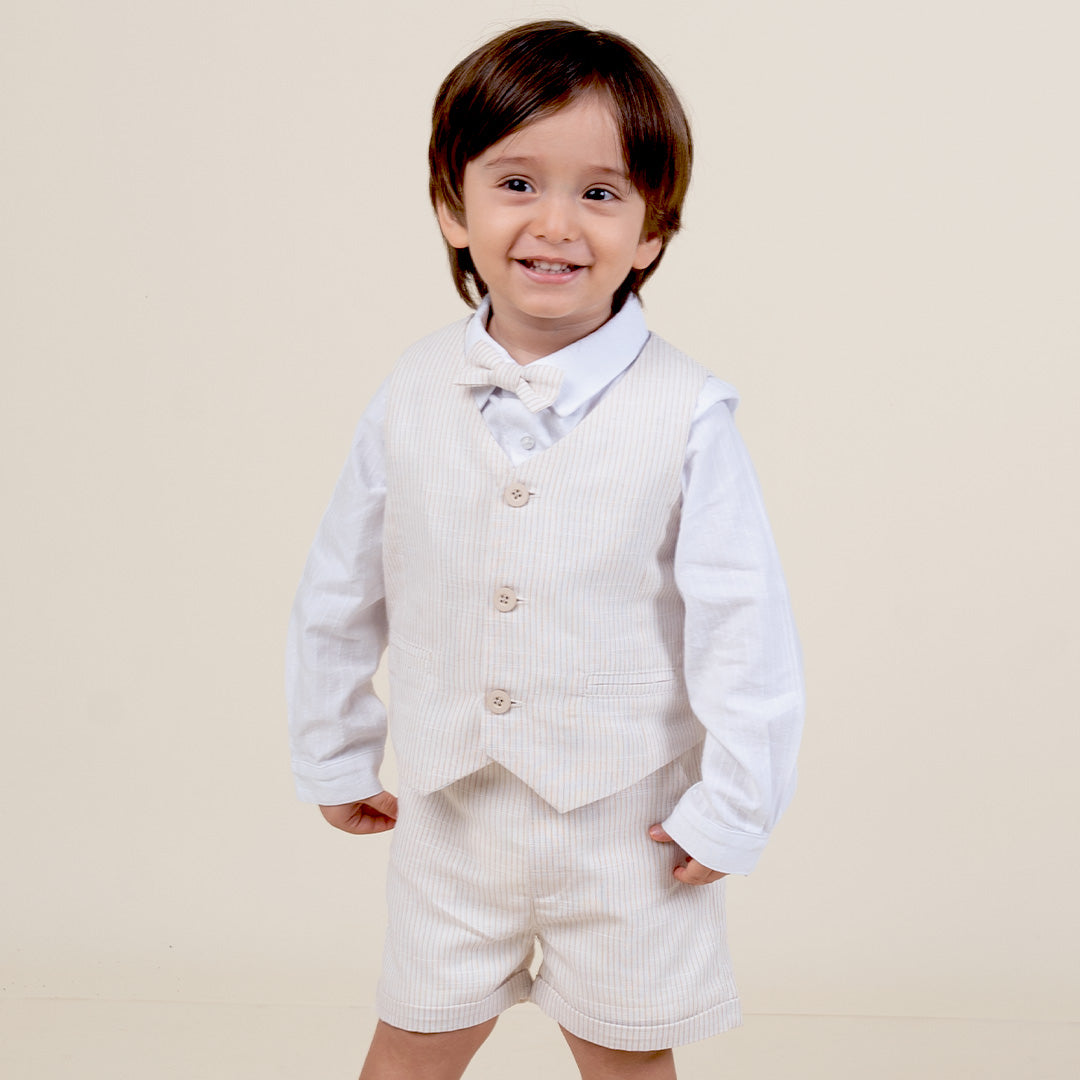 Set Bebé Niño Camisa, Bermuda y Chaleco Adriel