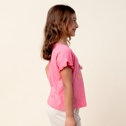 Polo Niña Estampado 100% Algodón Flor de Verano