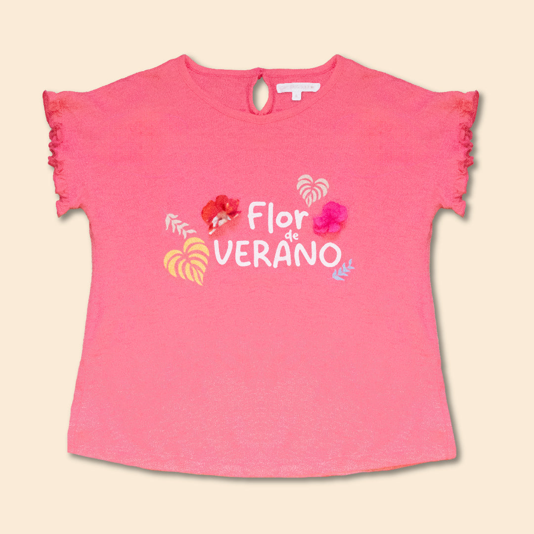 Polo Niña Estampado 100% Algodón Flor de Verano