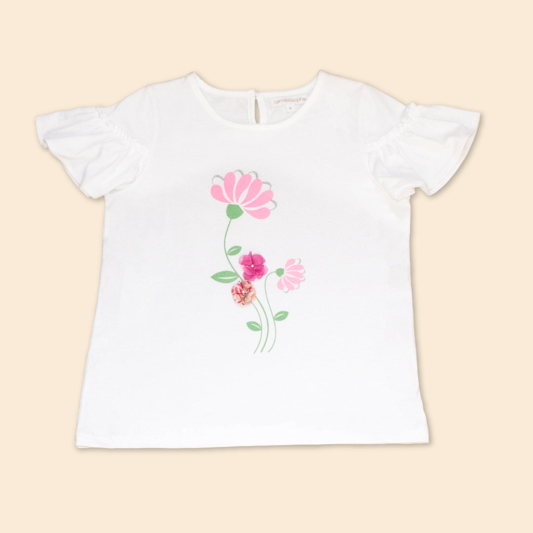 Polo Niña Estampado 100% Algodón Pima Florecer