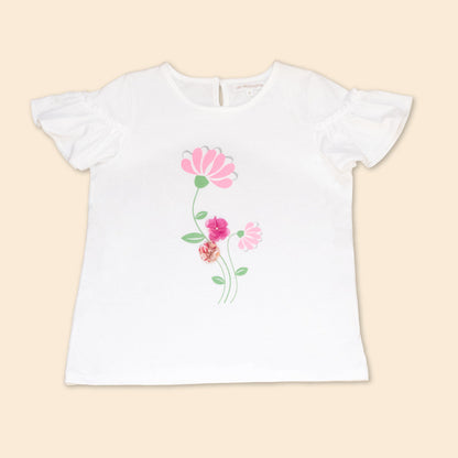 Polo Niña Estampado 100% Algodón Pima Florecer
