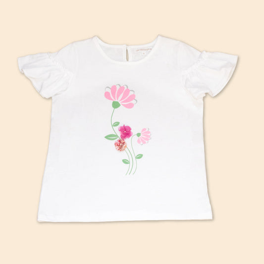 Polo Niña Estampado 100% Algodón Pima Florecer