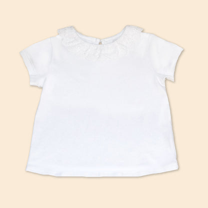 Polo Bebé Niña Cuello Redondo 100% Algodón Pima Pétalo Encantado