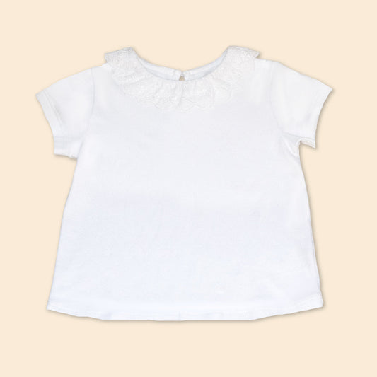 Polo Bebé Niña Cuello Redondo 100% Algodón Pima Pétalo Encantado