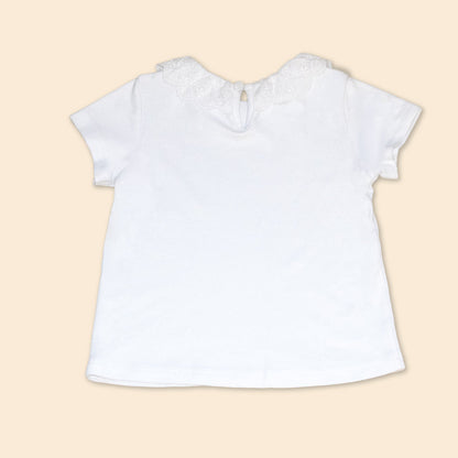 Polo Bebé Niña Cuello Redondo 100% Algodón Pima Pétalo Encantado