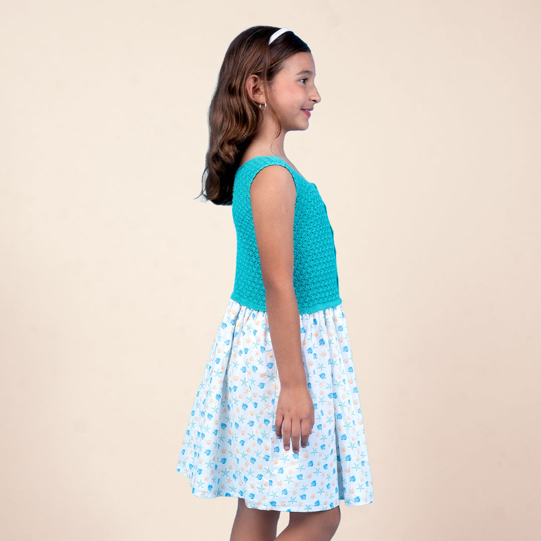 Vestido Niña Tejido Esmeralda