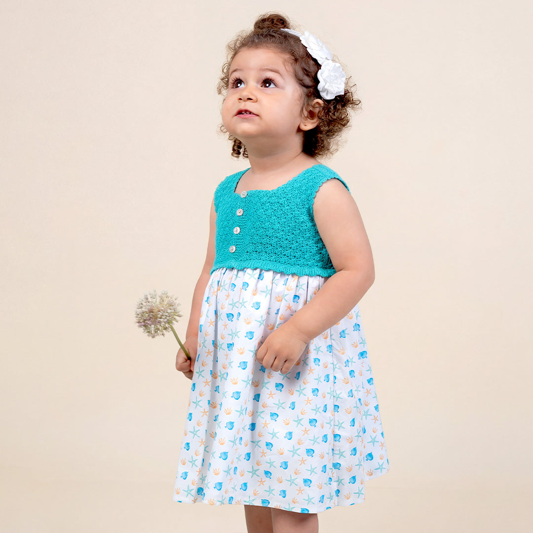 Vestido Bebé Niña Tejido Esmeralda