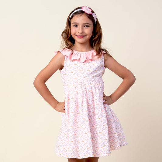 Vestido Niña Estampado 100% Algodón Lira