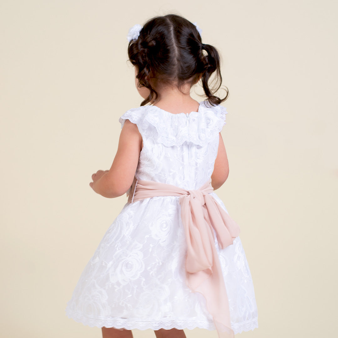 Vestido Fiesta Bebé Niña Blanco Lirio