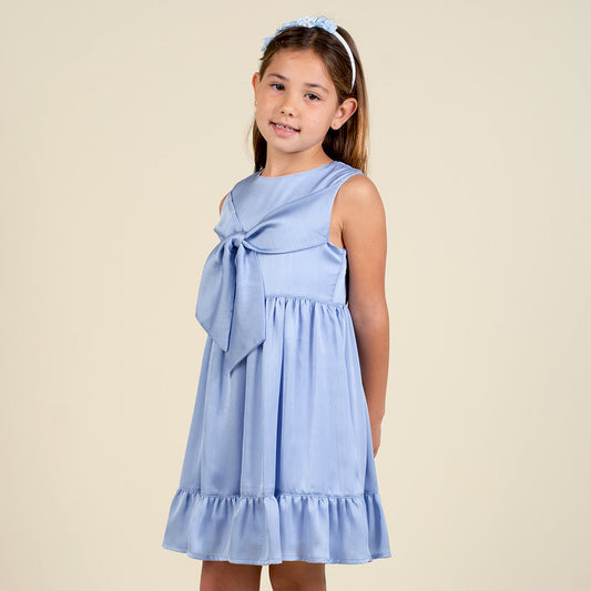 Vestido Fiesta Niña Celeste Luna